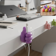 Colourful Thumb Shape Adhesive Wire Holder Clips For Cable Management Set (10 Pc)